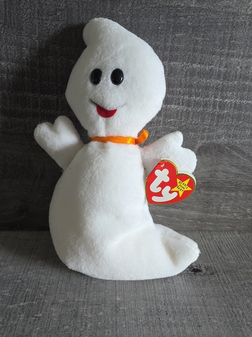 1995 SPOOKY Cute White Ghost Ty Beanie Babies Hang & Tush Tags G34